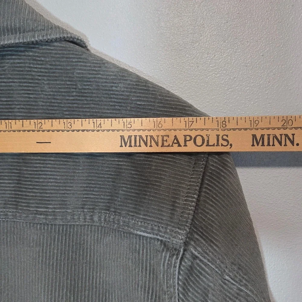 Gap Womens‎ Corduroy Shirt Dress Oversized Gray Green XS Soft Longline Pockets